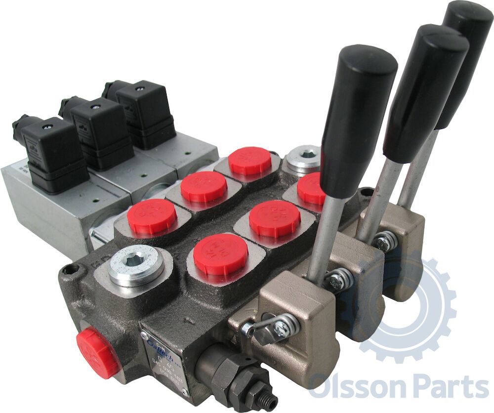 Monoblock valve Q45, 3 sections, electrically controlled.